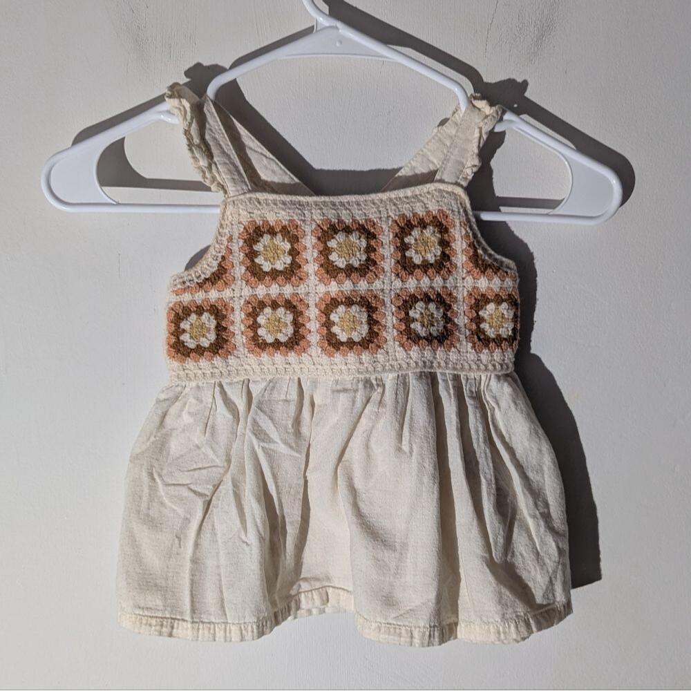 Haute Hippie Cream Crochet Boho Toddler Shirt Tank Top Size 4T